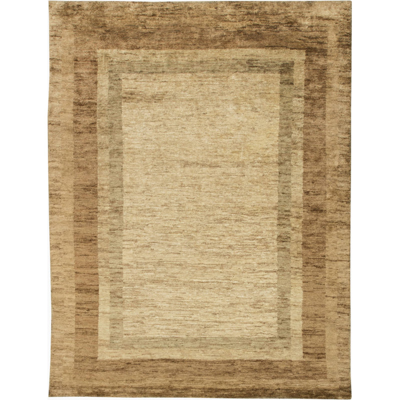 Tapis moderne beige, taupe, brun et chanvre 10 pi x 14 pi Modern