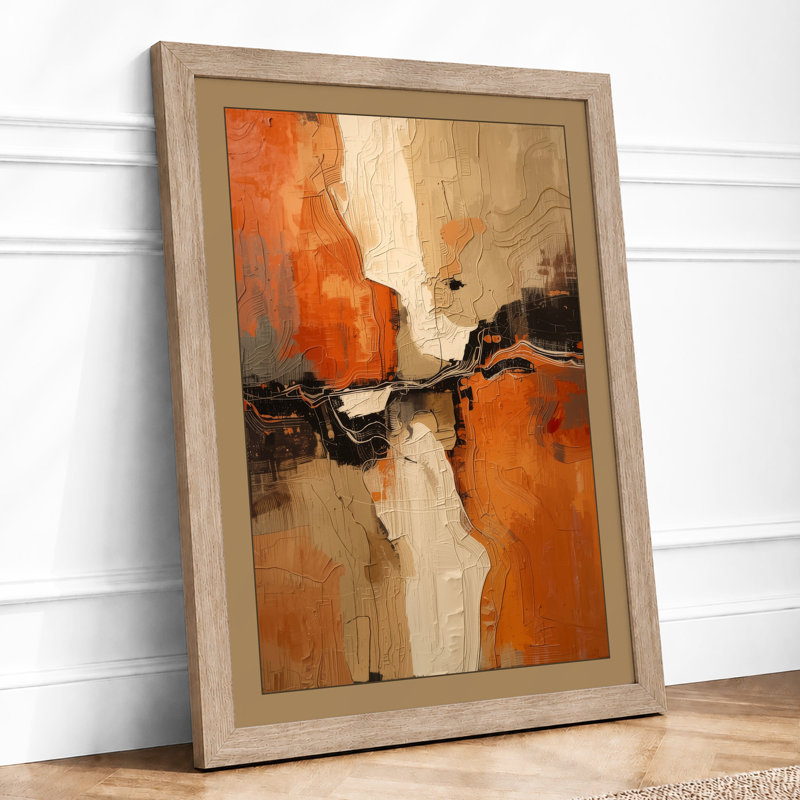 Earth Divided Abstract - Framed Print, A2 - 59.4 x 42.0 cm, Oak