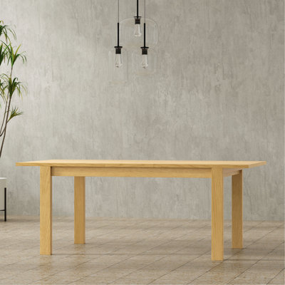Wilson 60-76 Inch X 36 Inch Rectangle Transitional Extendable Dining Table In Oak Veneer