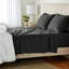 Ensemble de draps 4 pièces, 100% jersey de coton, comprend draps super doux, plats et ajustés, taie d'oreiller, grand, gris foncé-122593961-122593960