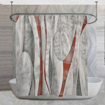 Rideau de douche à motif géométrique abstrait