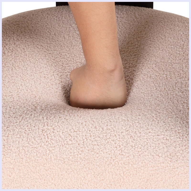 Fauteuil demi-tonneau de 32,6 po Vanise, Velours beige