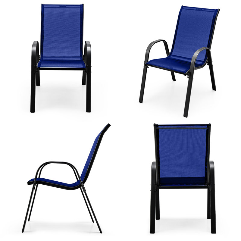 Ensemble de 4 chaises de salle à manger pour patio, Marine