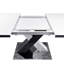 Table de salle à manger carrée moderne, extensible, plateau de table imprimé + pied de table en panneau de fibres à densité moyenne avec base en métal (même SKU: W757S00012)-978384461-978384448