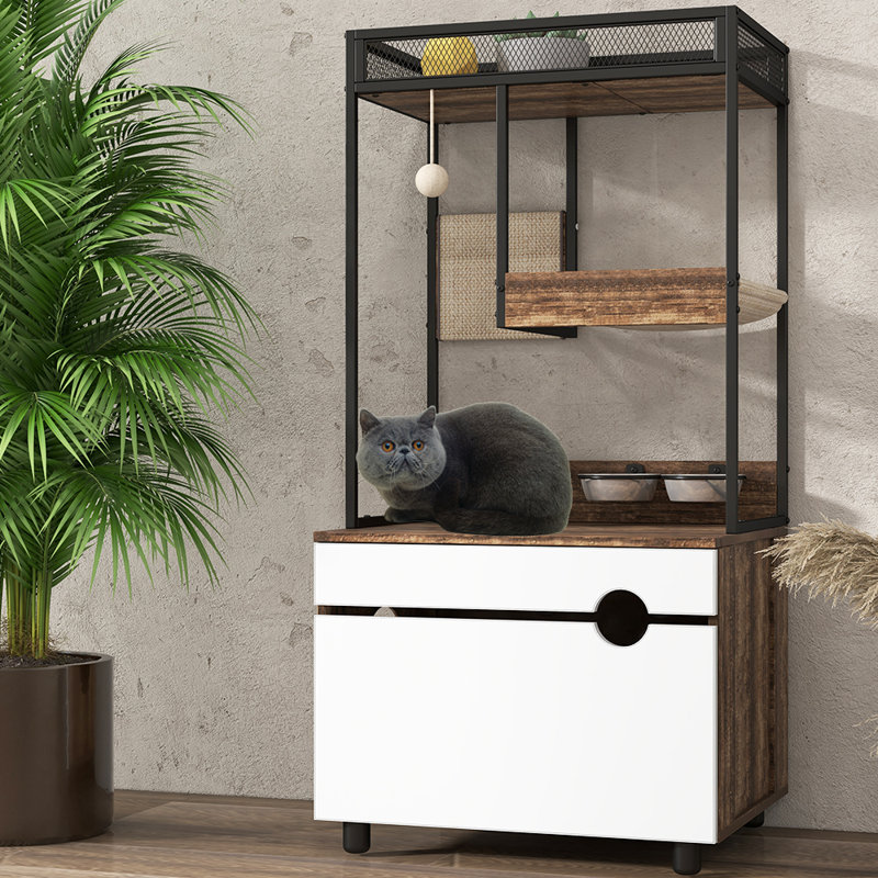 Litter Enclosure Palm Tree Litter Box Hidden Litter Box Kit Good