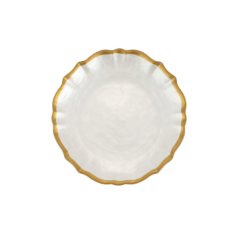 Baroque Handmade Glass Bread And Butter Plate, White