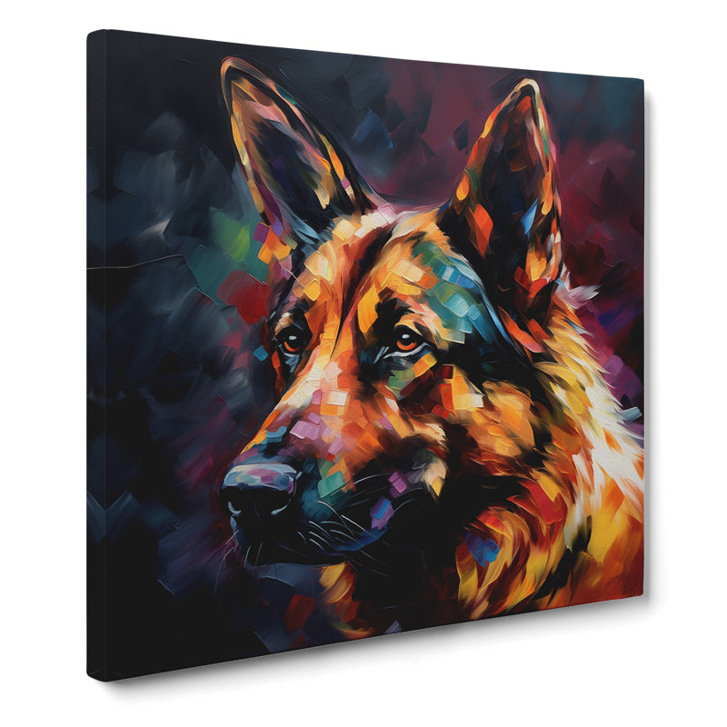 German Shepherd Expressionism No.2 - Wrapped Canvas