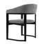 Maoro - Tissu gris moderne + chaise de salle à manger noire