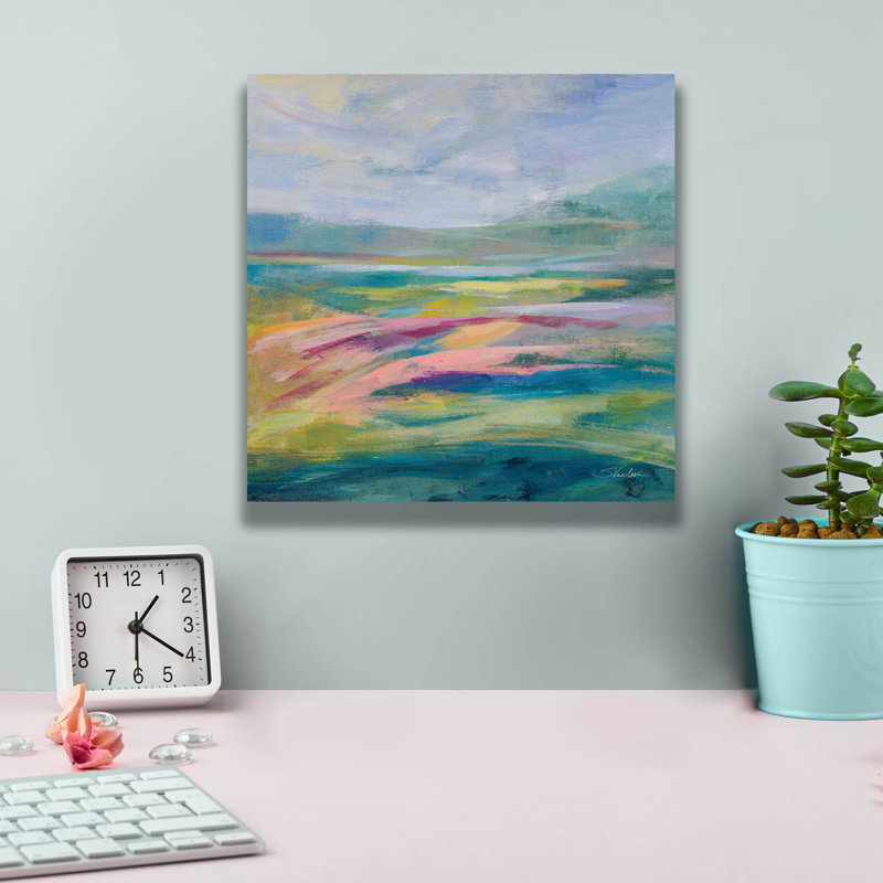  «Flower Hill 1» par Silvia Vassileva, art mural sur toile, 12 po x 12 po