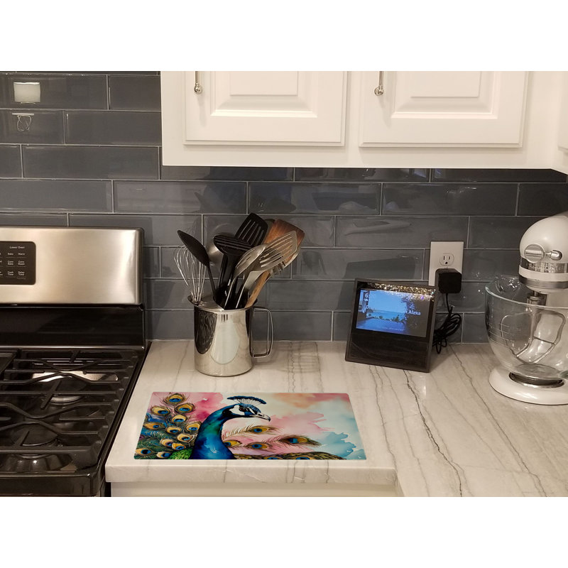 Peacock Glass Cutting Board