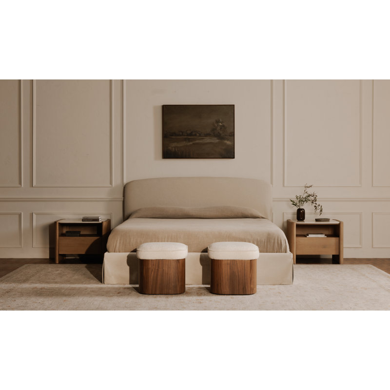 Sonny Vanity Stool, Walnut