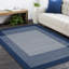 Tapis rayé bleu marine tissé à la main Nevins-60329570