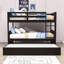 Lit superposé double au-dessus de double avec lit gigogne Eviee-927235
