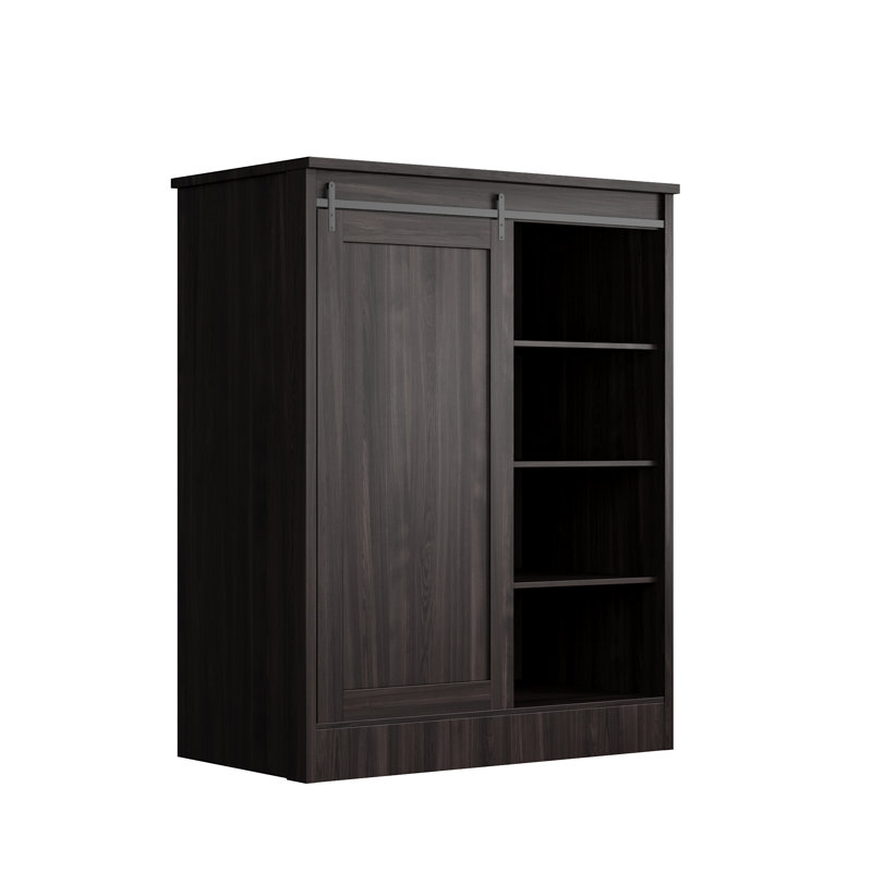 Gentleman 5-drawer Chest With Sliding Door, Black