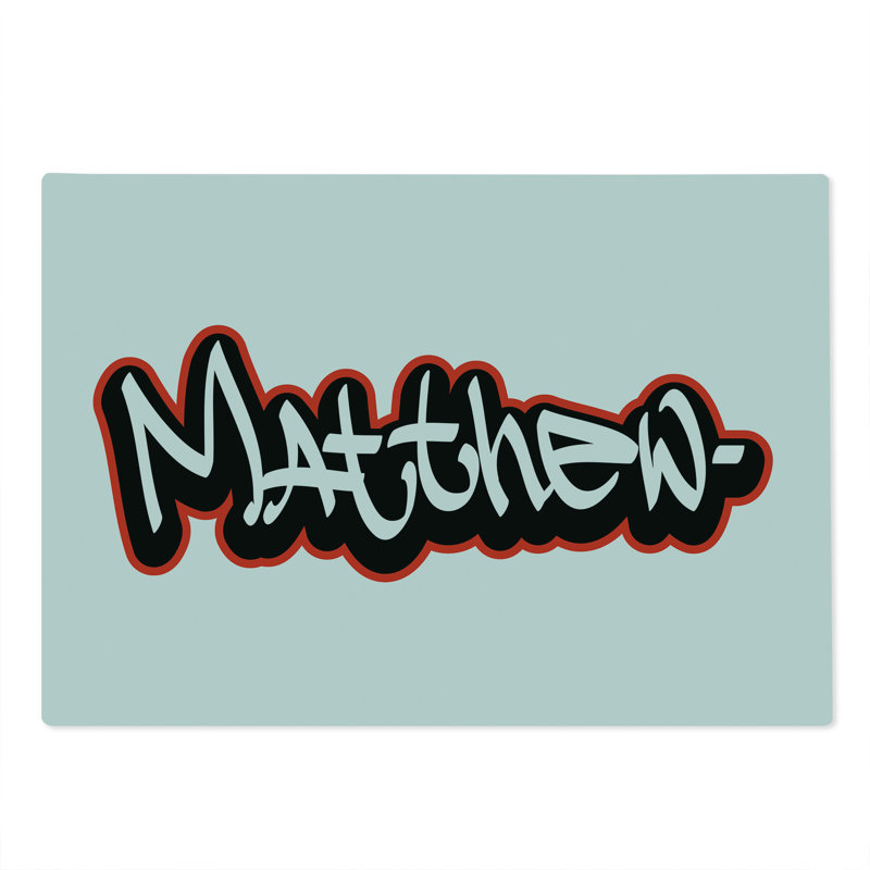 Planche à découper Ambesonne Matthew grande taille Hip-Hop Street Art nom vermillon blanc