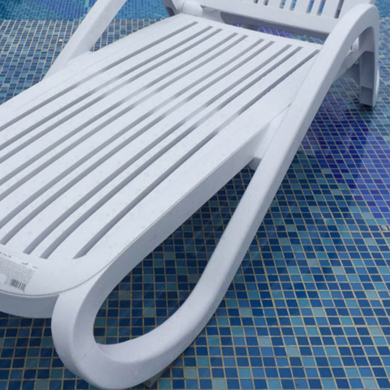 Modern White Pool Lounger with Adjustable Design
