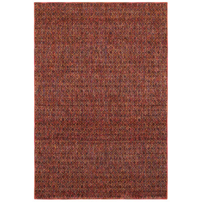 Tapis rouge à motif géométrique Bobby