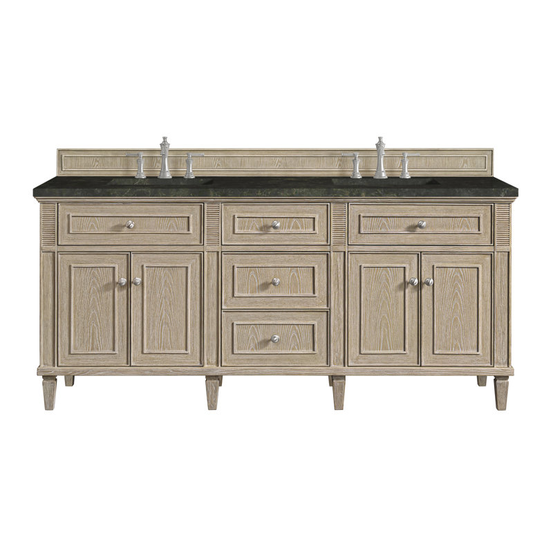 Lorelai 72'' W Double Vanity, Whitewashed Oak, Phantome Eclos, 8" Widespread