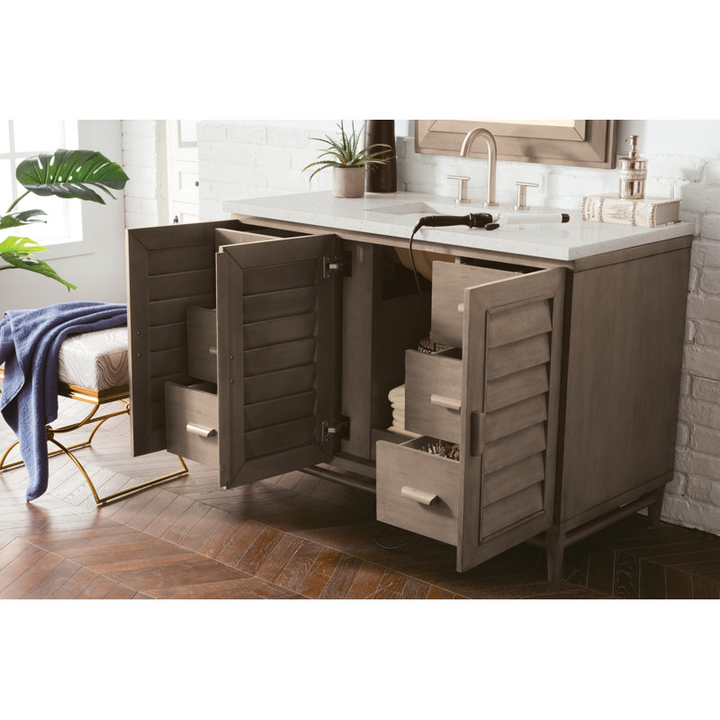 Portland 48'' W Single Vanity, Whitewashed Walnut, Lime Delight, Widespread
