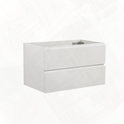 Wall Mount Cabinet With Two Pre Assembled Handle Free Drawers