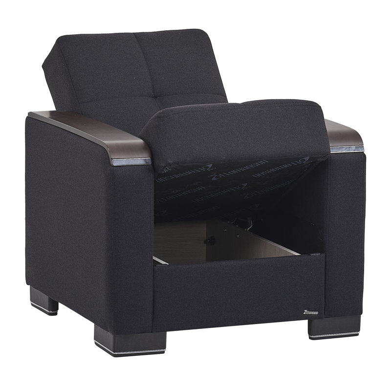 Fauteuil convertible 3 en 1 Nadler X Vegan, Microfibres et suédine gris foncé