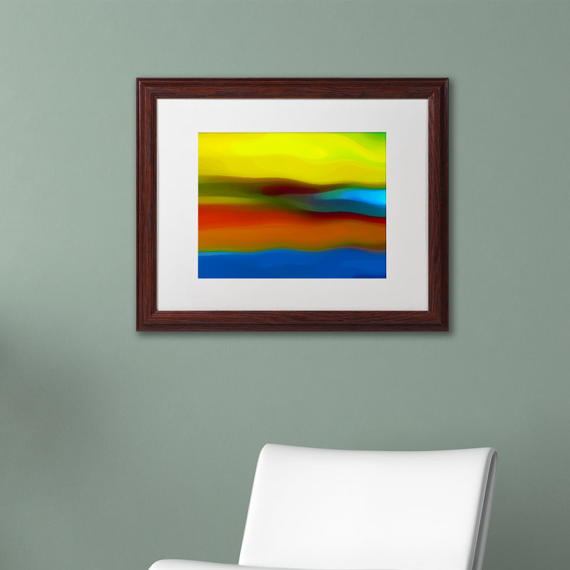 River Runs Through Abstract Canvas Art with Wood Frame