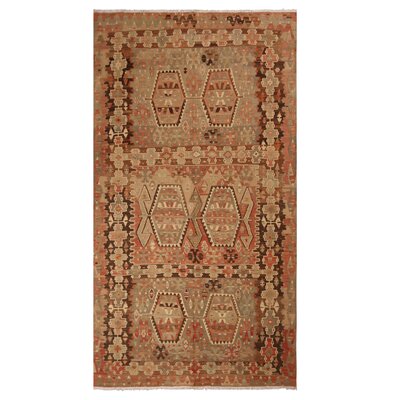 One-of-a-Kind Hand-Knotted 1940s Kilim Beige/Gray/Black 5'5"" x 10'1"" Wool Area Rug -  Rug & Kilim, 19743