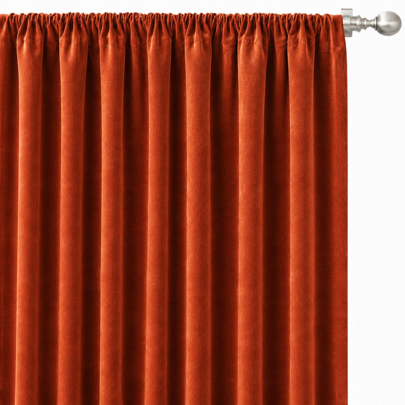 Shiny Solid Velvet | Gian Fabric, Terracotta