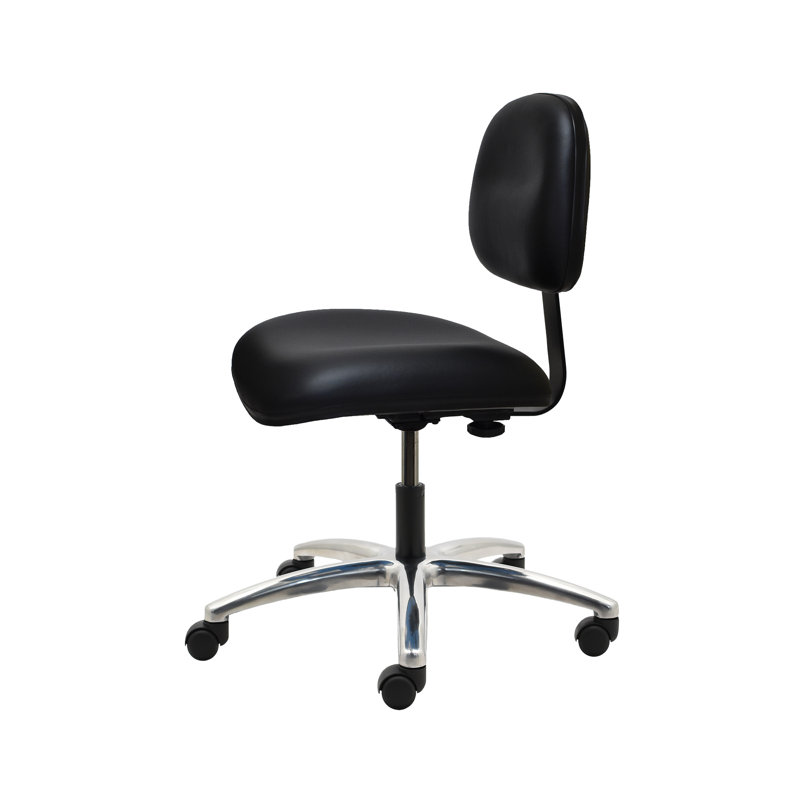 Chaise de dessinateur en vinyle Willowood, Noir