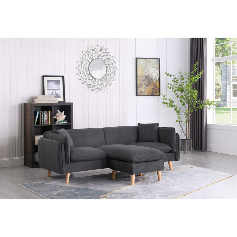 Canapé modulaire en tissu gris foncé Brayden
