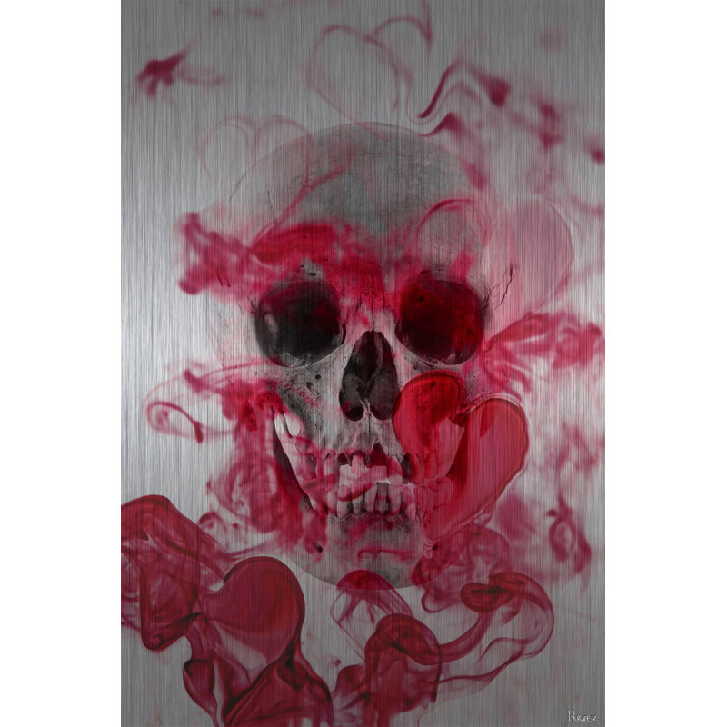 «Skull 2», reproduction sur métal, H 36 po x l 24 po