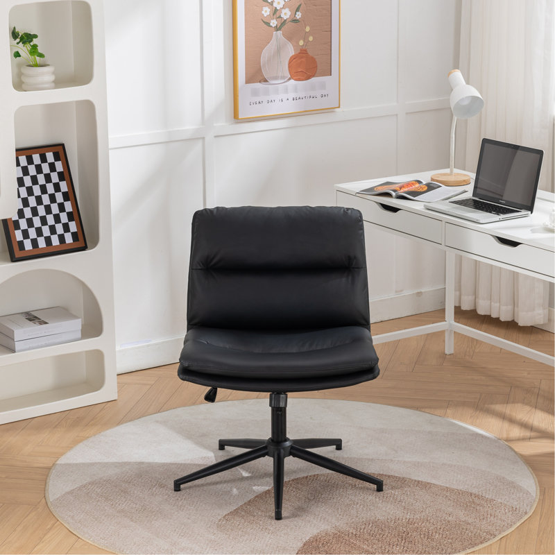 Siège à hauteur réglable - Chaise de bureau noire avec pieds larges et fabrication, Polyuréthane noir