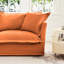 Fauteuil orange à 2 places avec coussins moelleux, assise profonde et conception élégante pour les espaces de travail Fauteuils amovibles, coussins respirants en chenille confortables à haut dossier