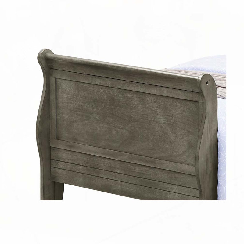 Lit en bois, Gris, Lit simple