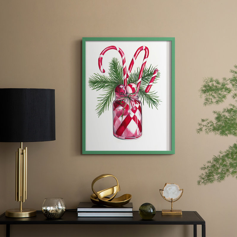 Reproduction encadrée - bois massif, Vert, H 30 po x l 24 po