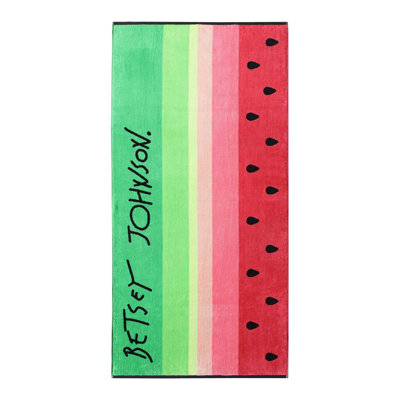 Betsey Johnson Watermelon Stripe Pink Beach Towel