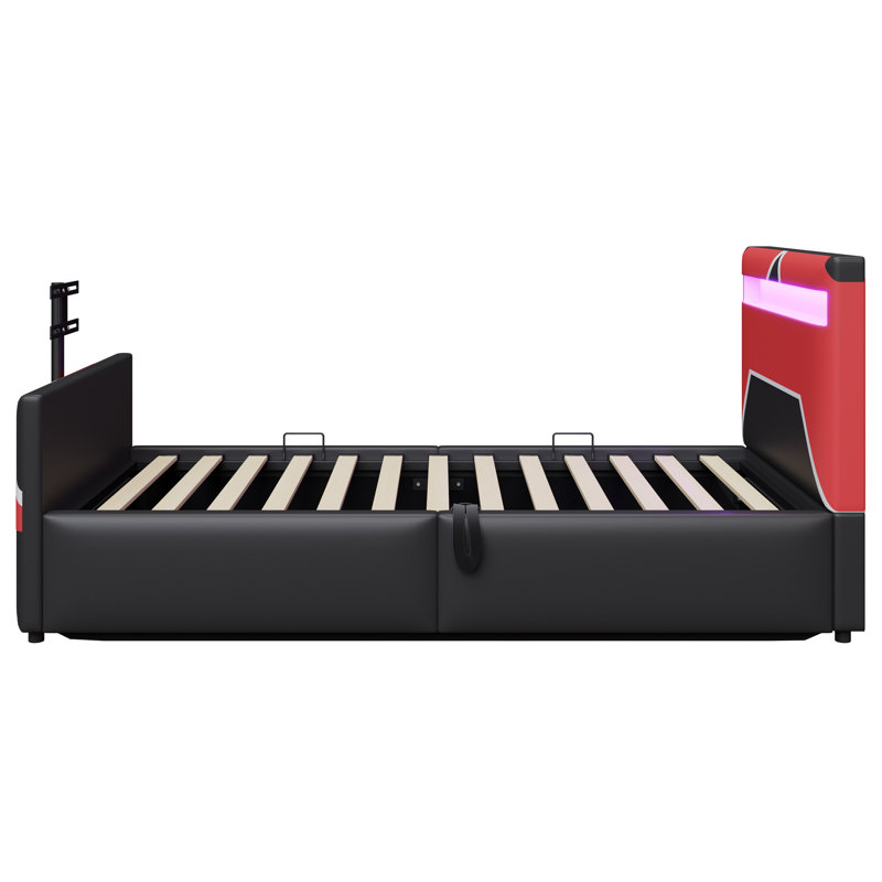 Storage Bed, Black/Red