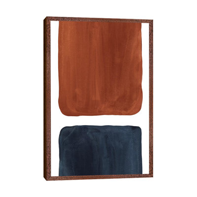 Navy Blue And Terracotta Geometric by Whales Way - Print on Canvas