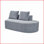 Canapé modulaire incurvé moderne de 116 po - Polyester perle entièrement assemblé faisant face à la droite - Sièges 5 pour salon | Polyester | Dossier rembourré | Gris