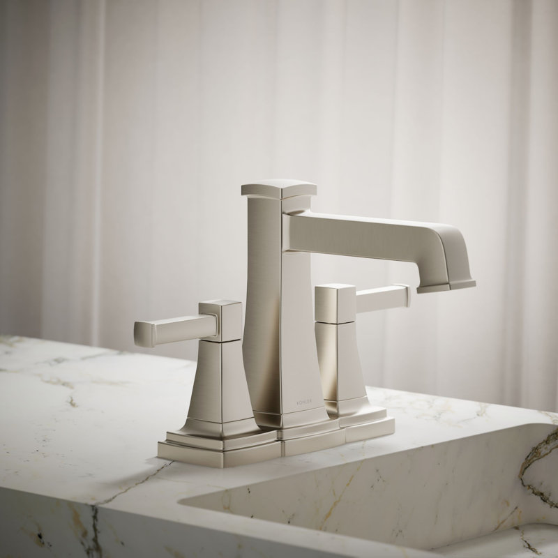 Riff Centerset Bathroom Sink Faucet, 1.2 GPM, Brushed Nickel