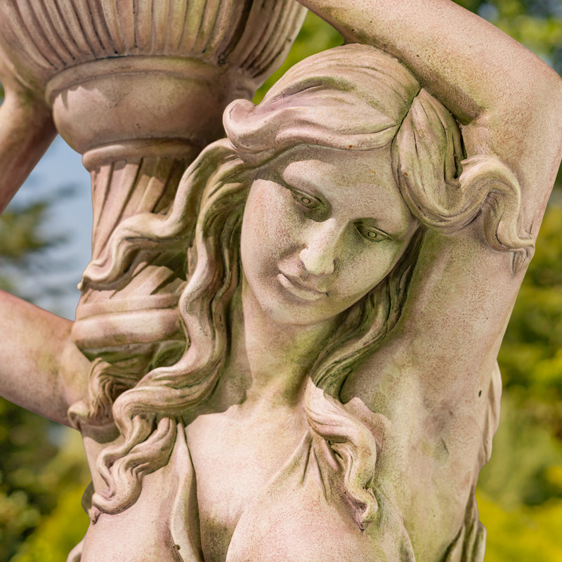 71 po Grande statue portant un pot de fleurs - Keira, Grey