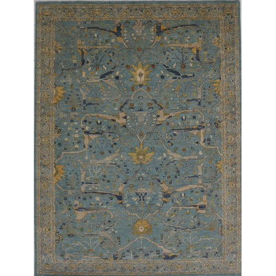 Transitional One-of-a-Kind Rectangle 9' X 12' Hand Knotted Area Rug