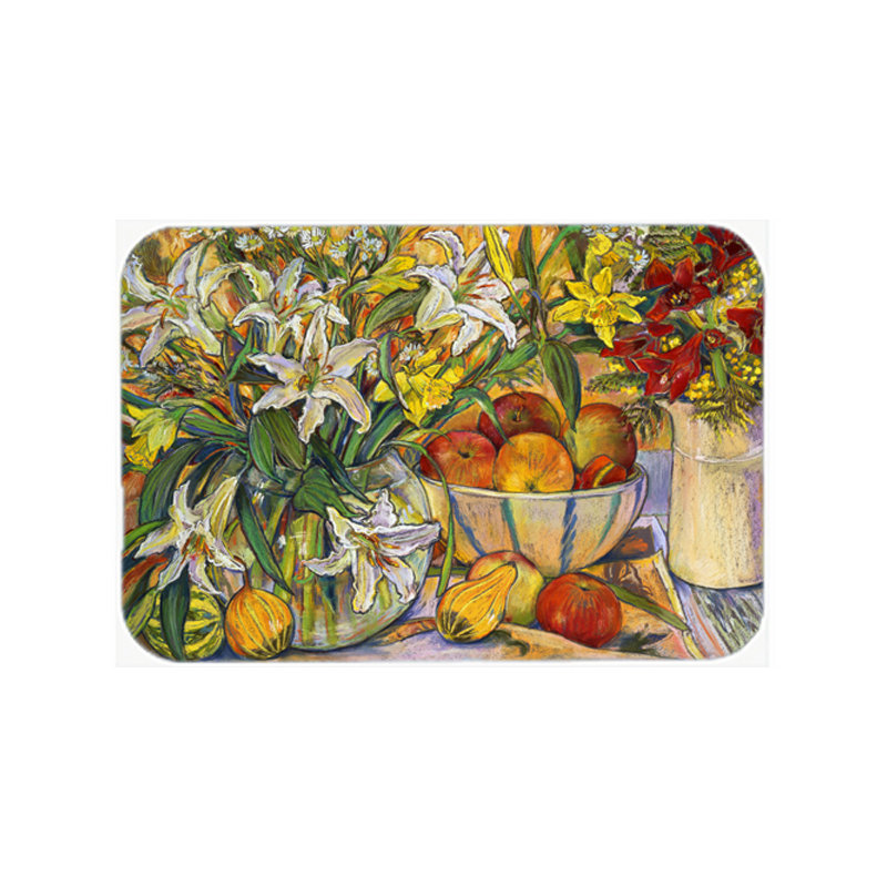 Planche à découper en verre fruits, fleurs et légumes caroline