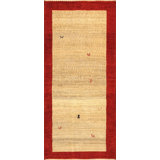 Tribal Hand Knotted Wool Area Rug in Ivory