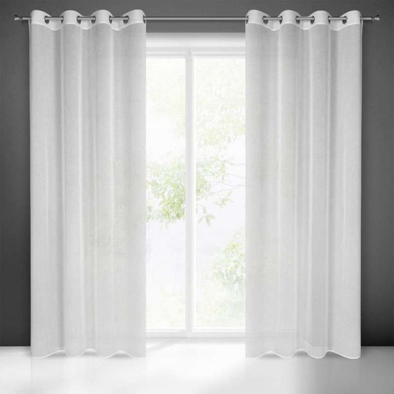 Giffie Room Darkening Curtain Pair, White, 140cm W x 250cm L