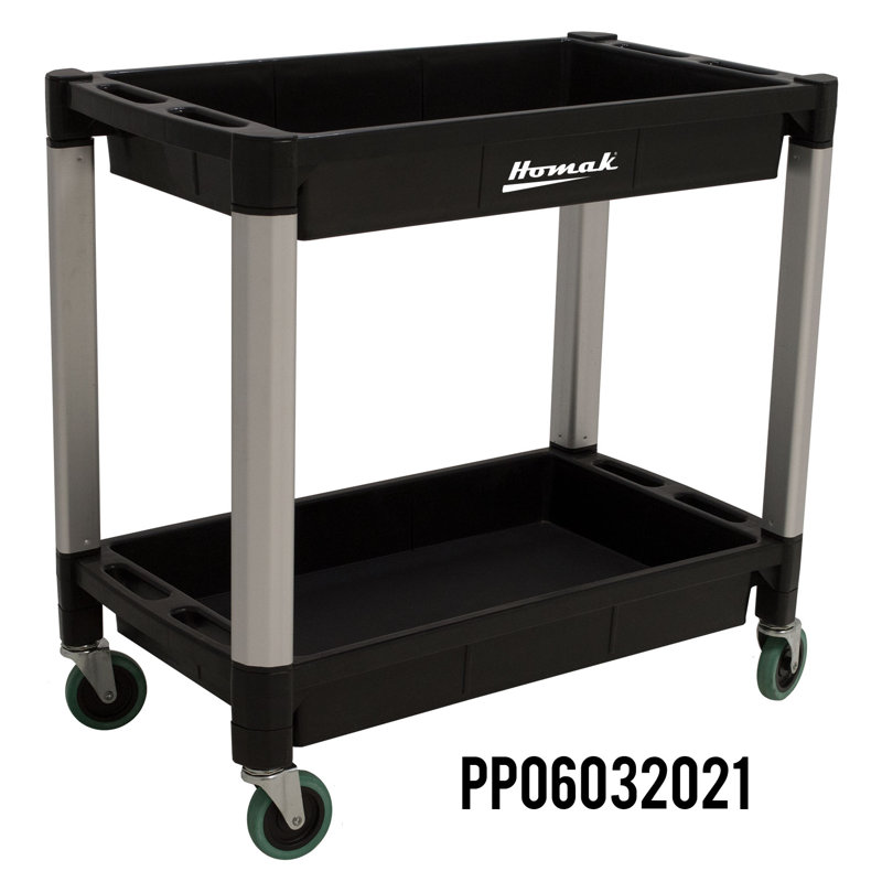 Homak Black High-Density Polyethylene 30'' Utility Cart with Wheels