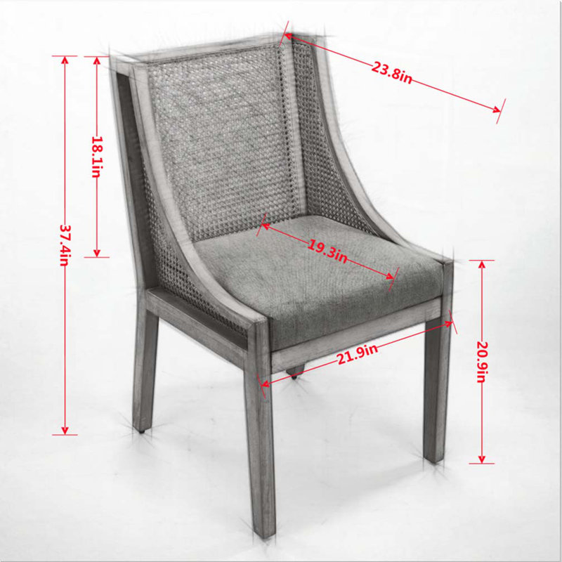 Solid Wood Frame Rattan Dining Chairs