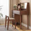 Coiffeuse avec miroir lumineux, 4 tiroirs, 1 chaise