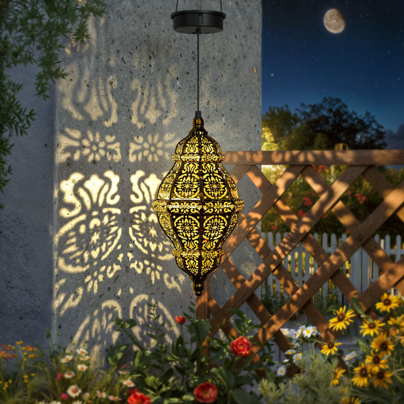 Lanterne solaire suspendue solaire de jardin d'extérieur en plastique imperméable marocaine