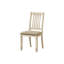 Ensemble de 2 chaises d'appoint rembourrées au fini blanc épuré avec tissu d'aspect lin beige, hauteur de 37,5 pouces pour la cuisine ou la salle à manger, style transitionnel